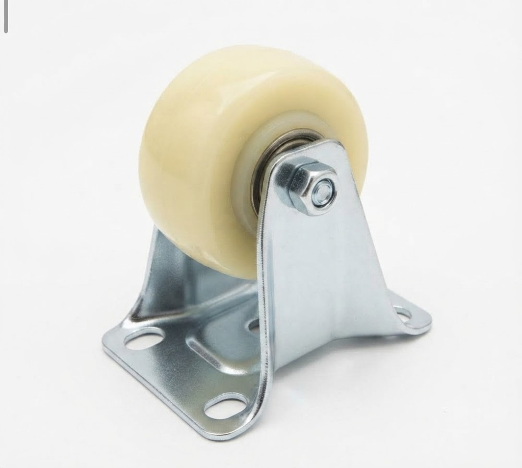 WHEEL WHITE RUBBER 2" FIX TYPE - KIT