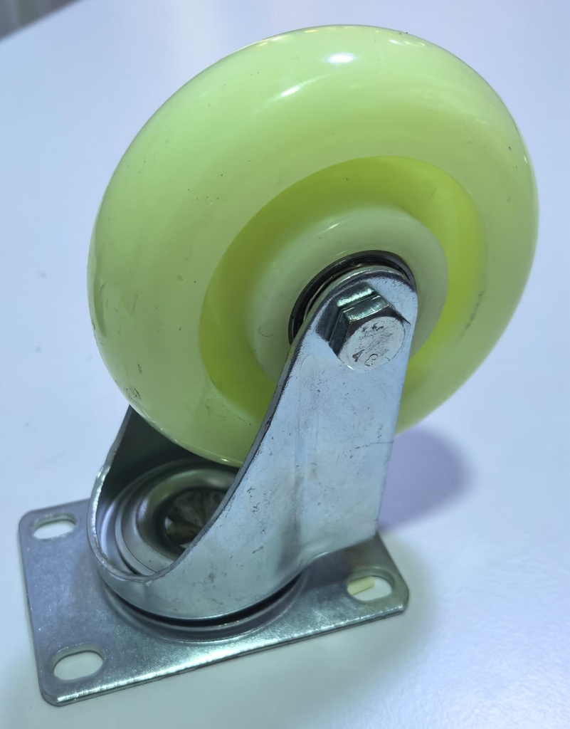  WHEEL WHITE RUBBER 4" BEARING TYPE - SPEED/STRONG 