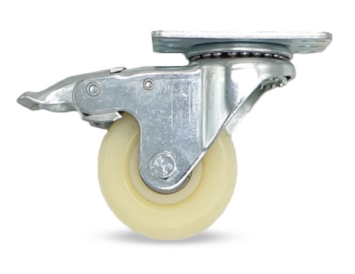  WHEEL WHITE RUBBER 4" BREAK TYPE - WORKABLE/BMB 