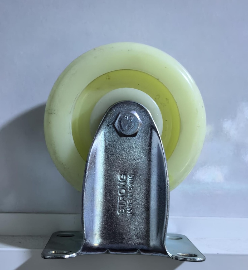  WHEEL WHITE RUBBER 4" FIX TYPE 