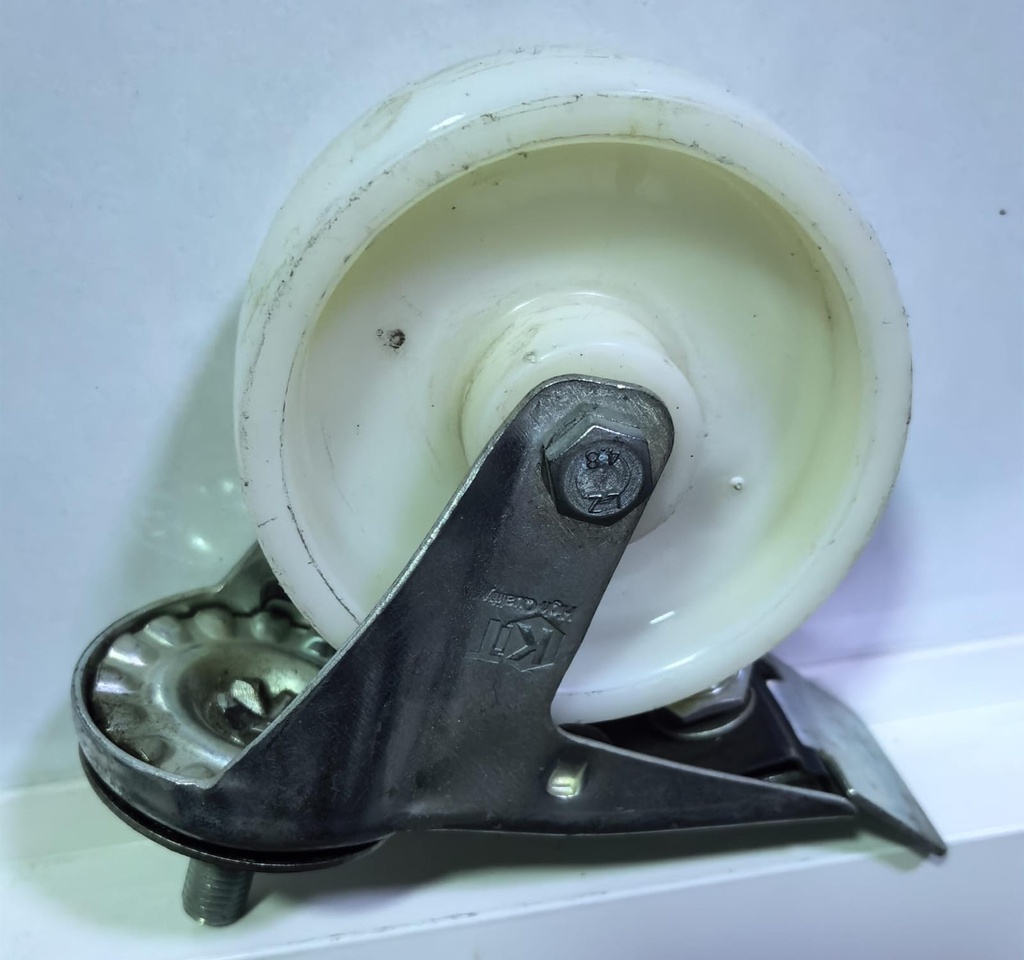  WHEEL WHITE RUBBER LIGHT DUTY 4" BREAK TYPE - KIT 