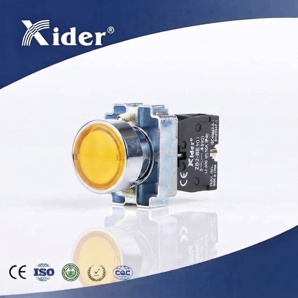 XIDER PUSH BUTTON YELLOW 2.6W+10(6A) 400V - BIG