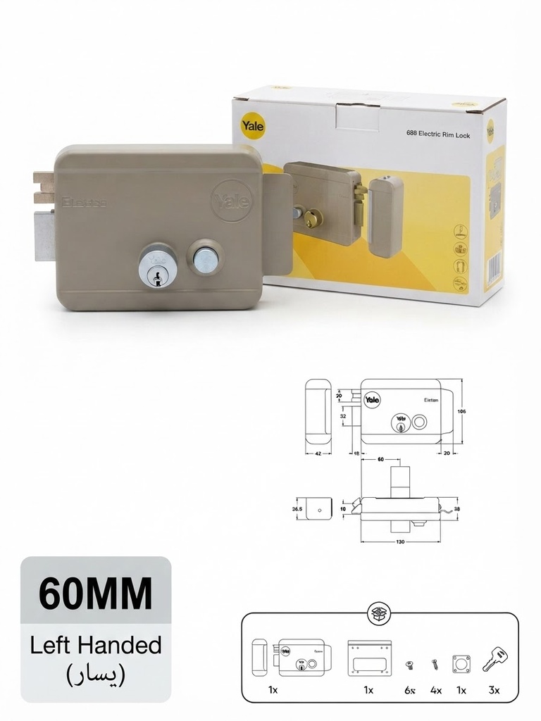  YALE ELECTRIC RIM LOCK LEFT 602 - ITALY 