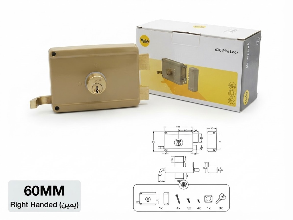  YALE RIM LOCK STEEL DOOR 60MM - ITALY 