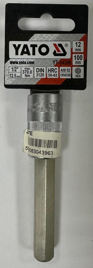 YATO HEX SOCKET A7DAPTER 1/2" 12MM LONG - YT-04396