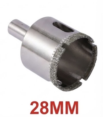  YDS DIAMOND GLASS HOLE SAW 28MM 