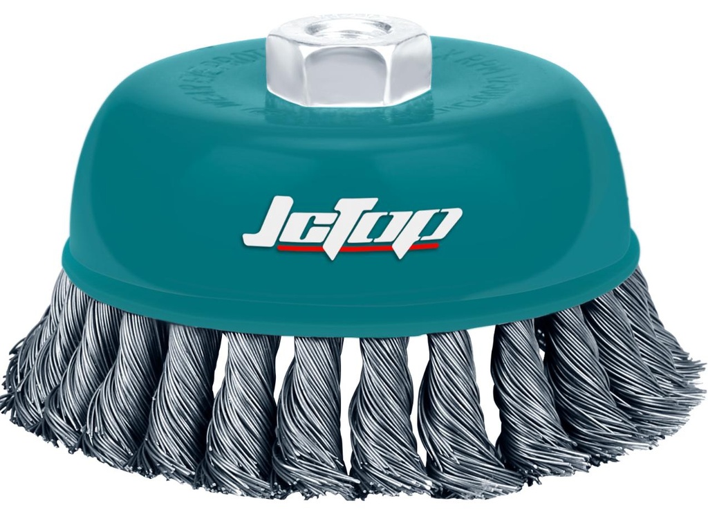 JCTOP WIRE BRUSH SILVER 100MM 4" BOWL TYPE -CHINA