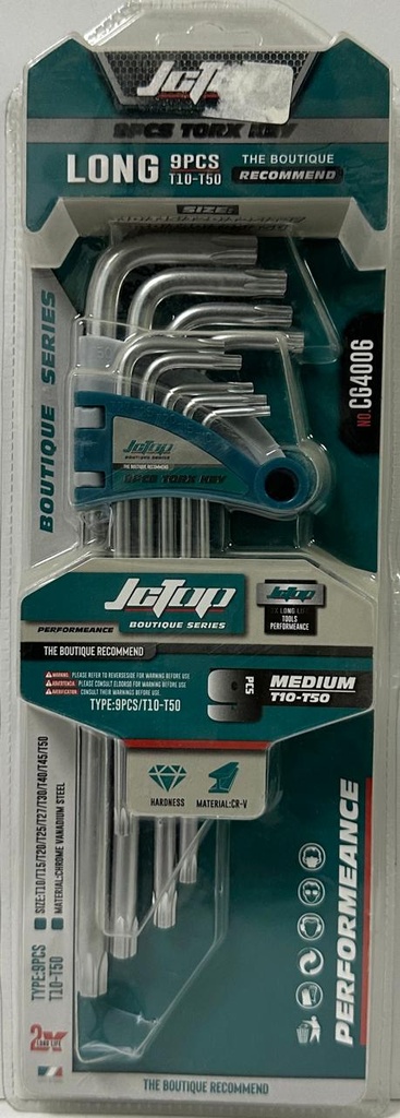 JCTOP LONG 9PCS TORX ALLEN KEY T10-T50 -CHINA/CG4006