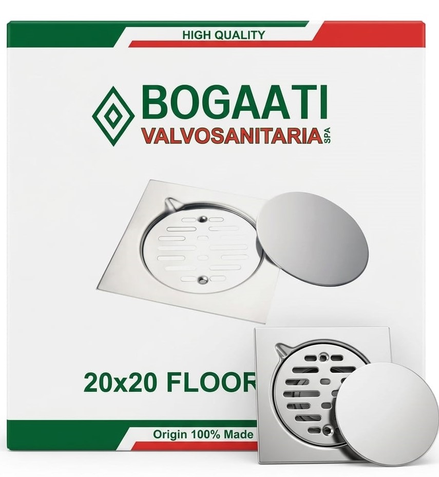 BOGAATI FLOOR DRAIN FOR TILES  20X20 -ITALY/SSD-S-20*20