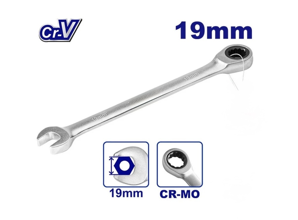 YDS COMBINATION RATCHET WRENCH 19MM -CHINA/