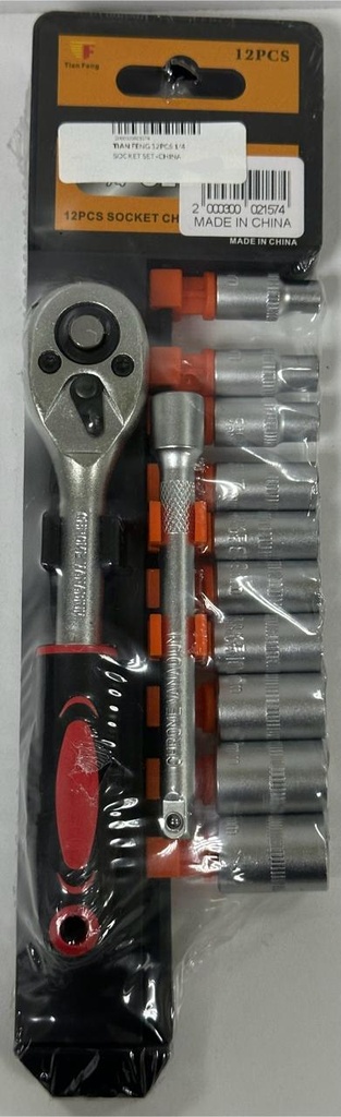 TIAN FENG 12PCS 1/4 SOCKET SET -CHINA