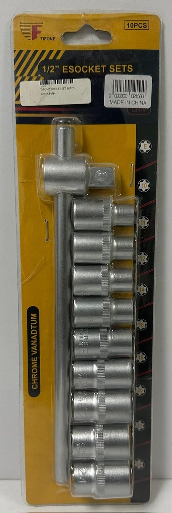 TIFONE SOCKET SET 10PCS 1/2" -CHINA