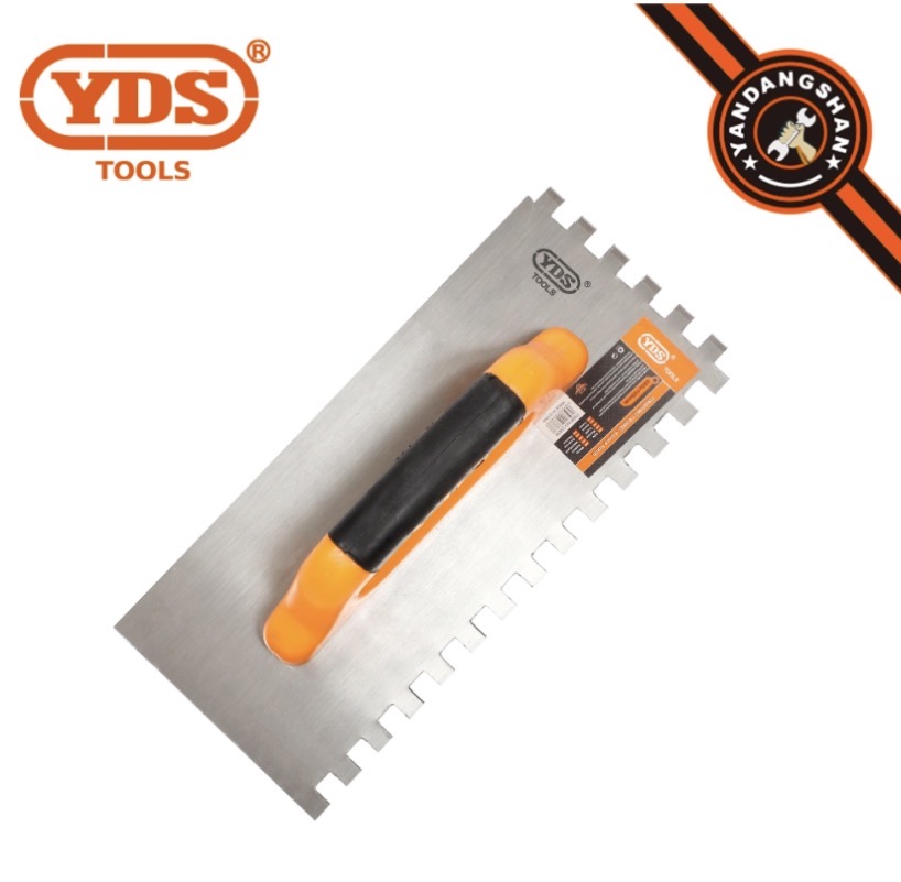 YDS S.STEEL FINISHING TROWEL TOOTHED 280X125MM EDGE CUT -CHINA