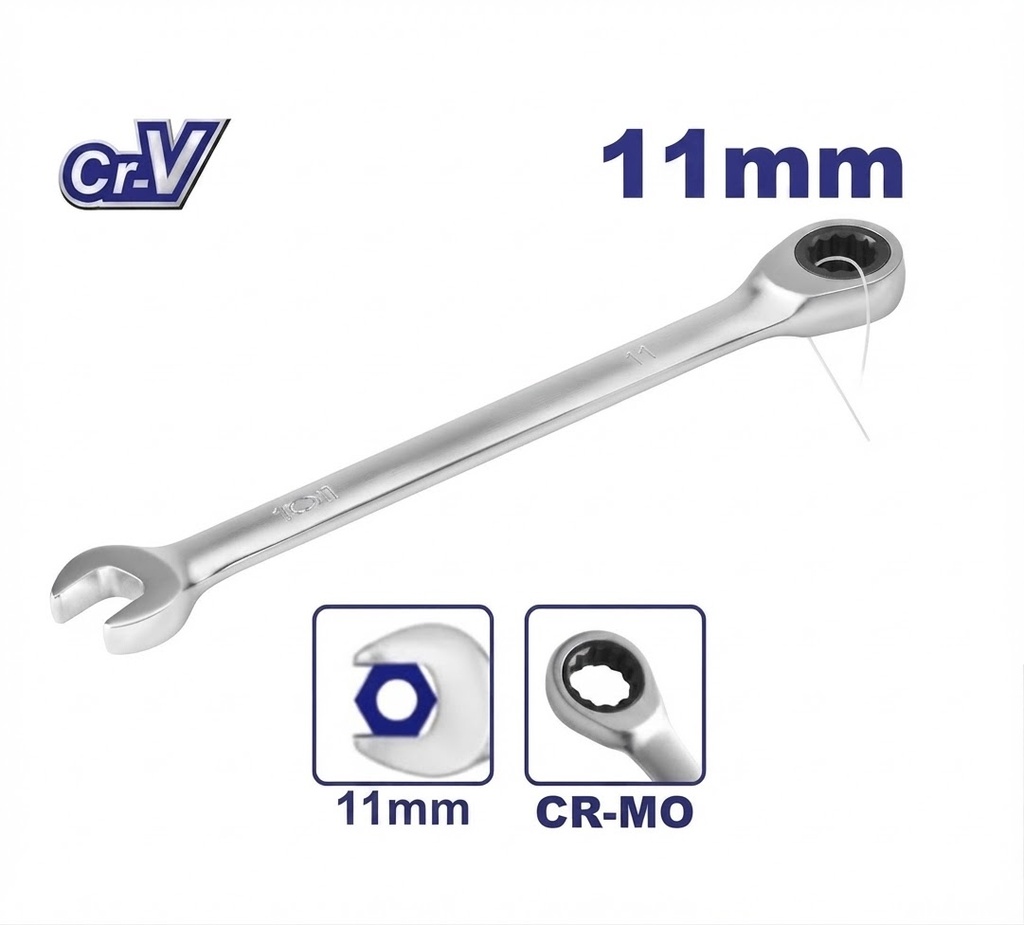 YDS COMBINATION RATCHET WRENCH 11MM -CHINA