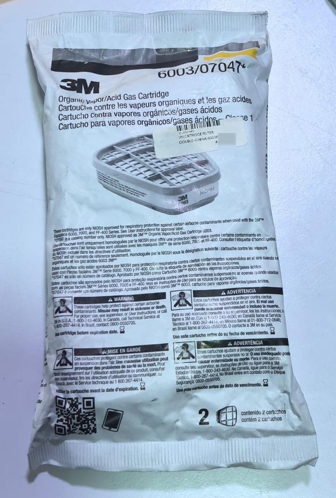 3M CATRIDGE FILTER DOUBLE -CHINA/6003/07047