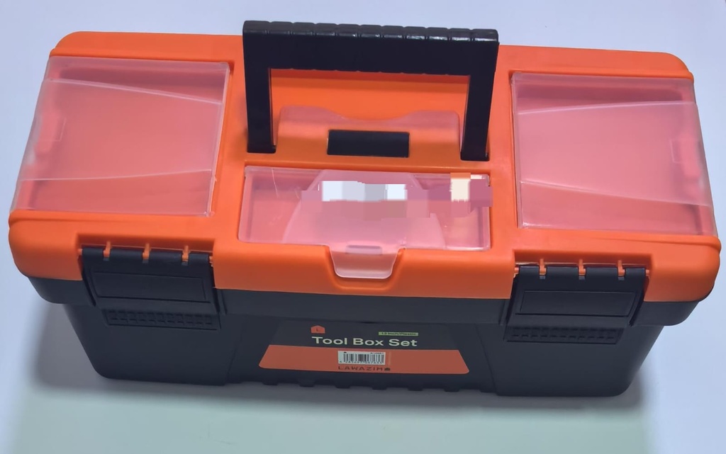 LAWAZIM TOOL BOX 13" PLASTIC BLACK/ORANGE -CHINA