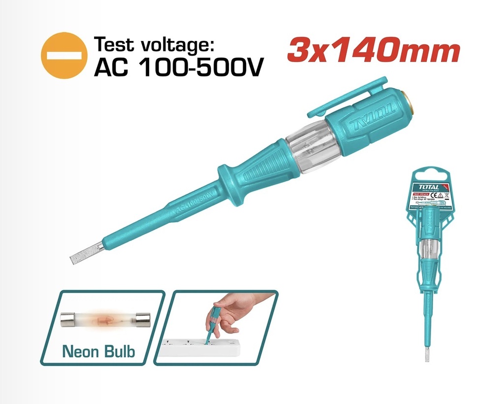 TOTAL ELECTRIC TESTER 3X140MM 100-500V SMALL - THT291408