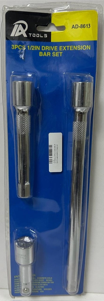 IA TOOLS 3PCS 1/2IN DRIVE EXTENSIONBAR STRAIGHT SET -CHINA