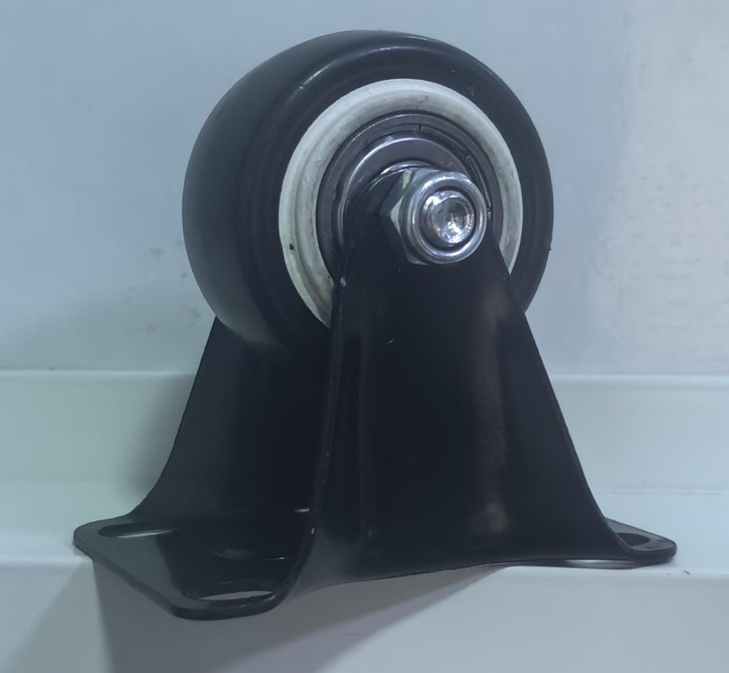 WHEEL BLACK RUBBER FIX 1.5" 40MM-CHINA