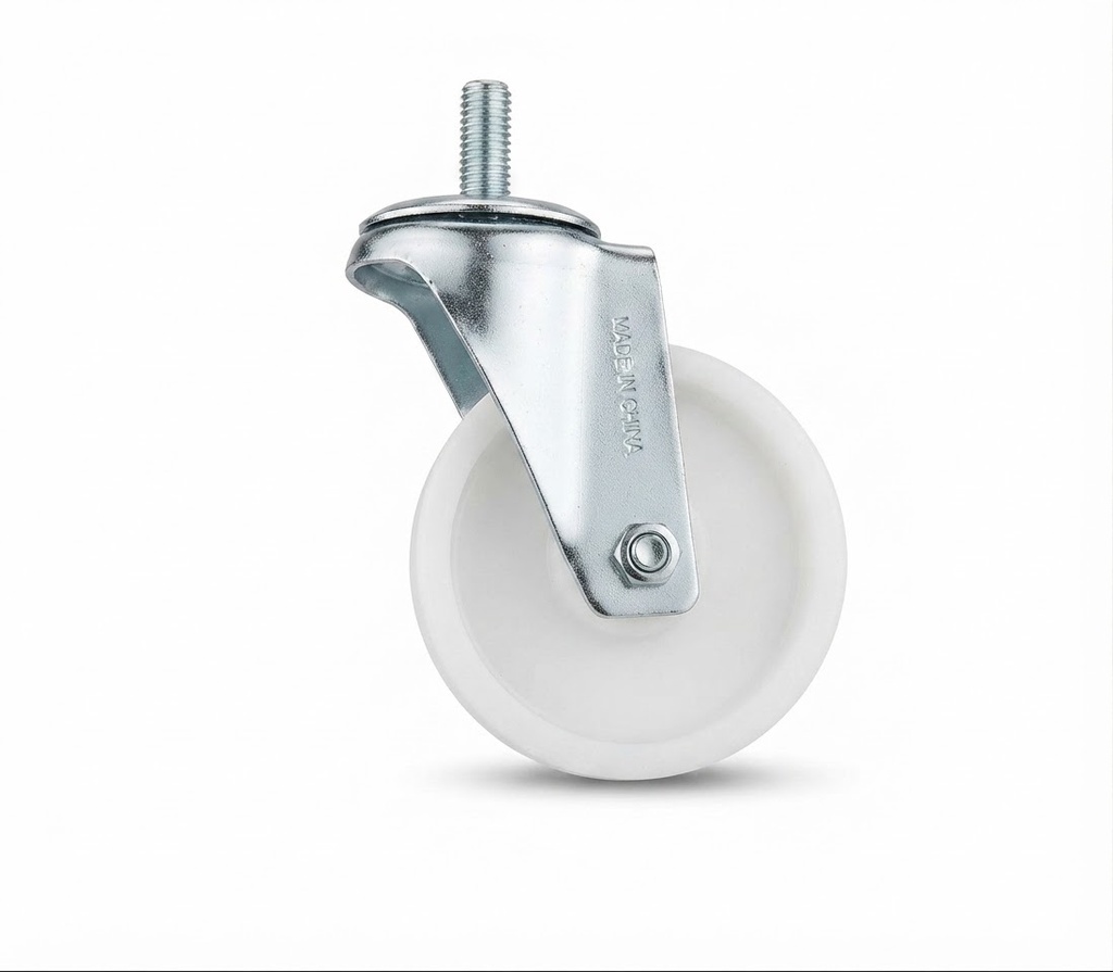 WHEEL WHITE PLASTIC 4" BOLT BEARING TYPE - KIT