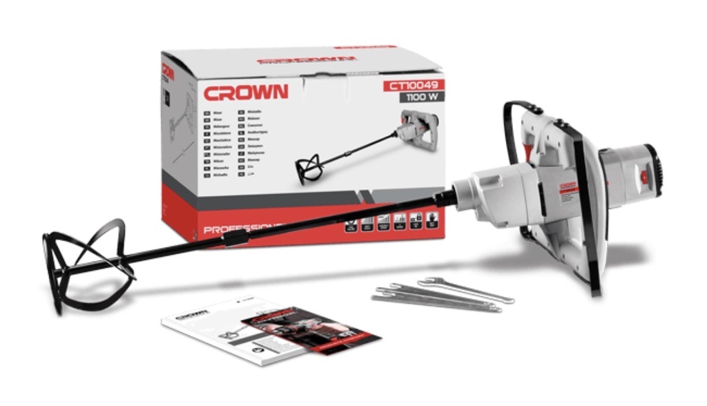 CROWN ELECTRIC MIXER 120MM 1100W 220V (GYPS & PAINT) - CT10049