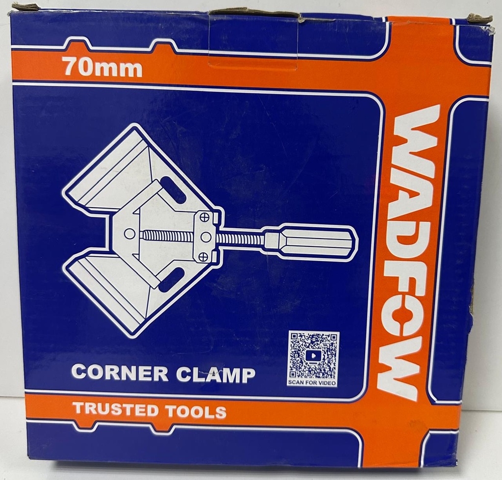WADFOW CORNER CLAMP 70MM ORANGE/BLUE HANDLE