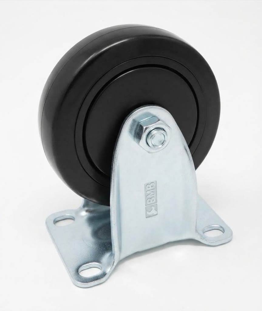 BMB WHEEL BLACK RUBBER FIX 4" 100MM - CHINA