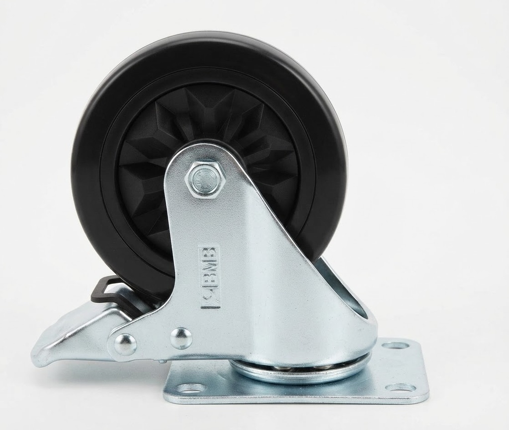 BMB WHEEL BLACK RUBBER BREAK  4" 100MM - CHINA