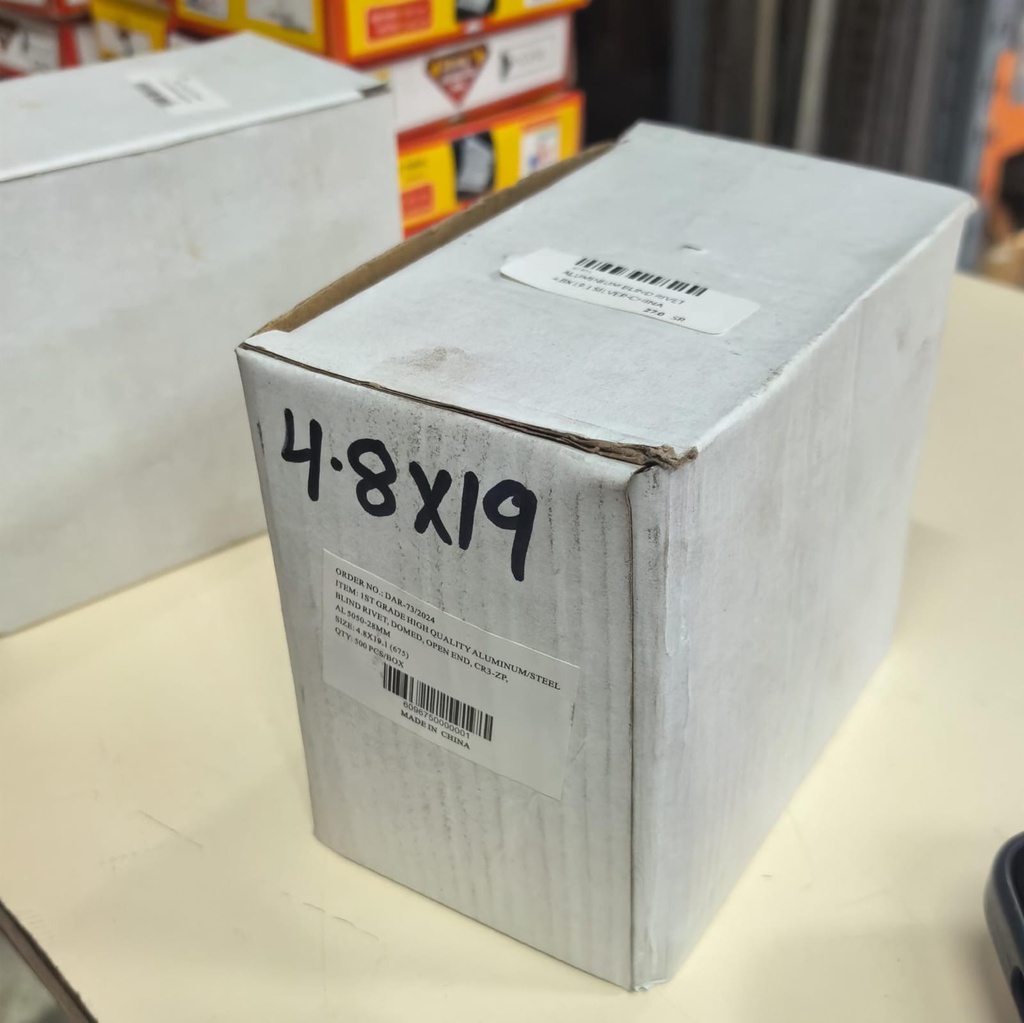 ALUMINIUM BLIND RIVET 4.8X19.1 SILVER-CHINA