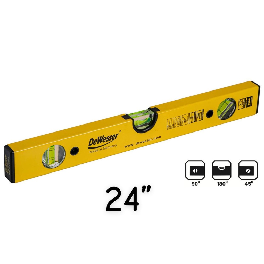 DEWESSER ALUMINIUM LEVEL 60CM 24" - GERMANY/31-034
