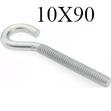 HOOK & EYE BOLT GI OPEN - (10X90)