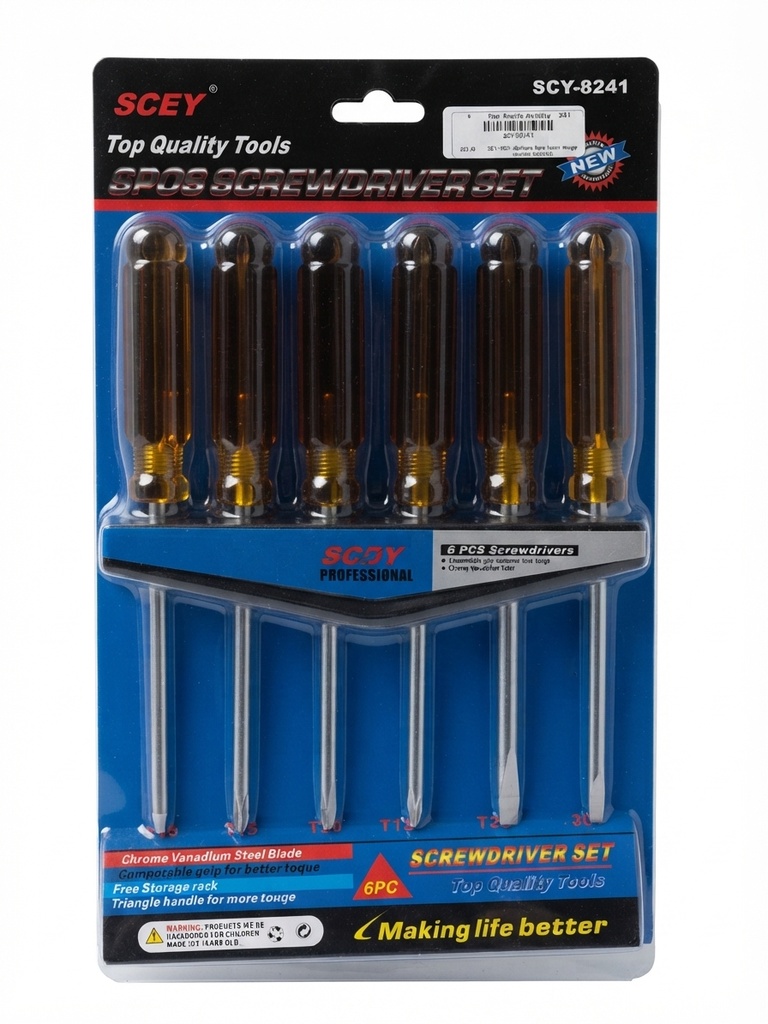 SCEY 6PCS SCREWDRIVER SET T10-T30 - SCY-8241
