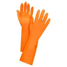 DINGQI RUBBER GLOVES ORANGE 100G 31CM-CHINA/93001