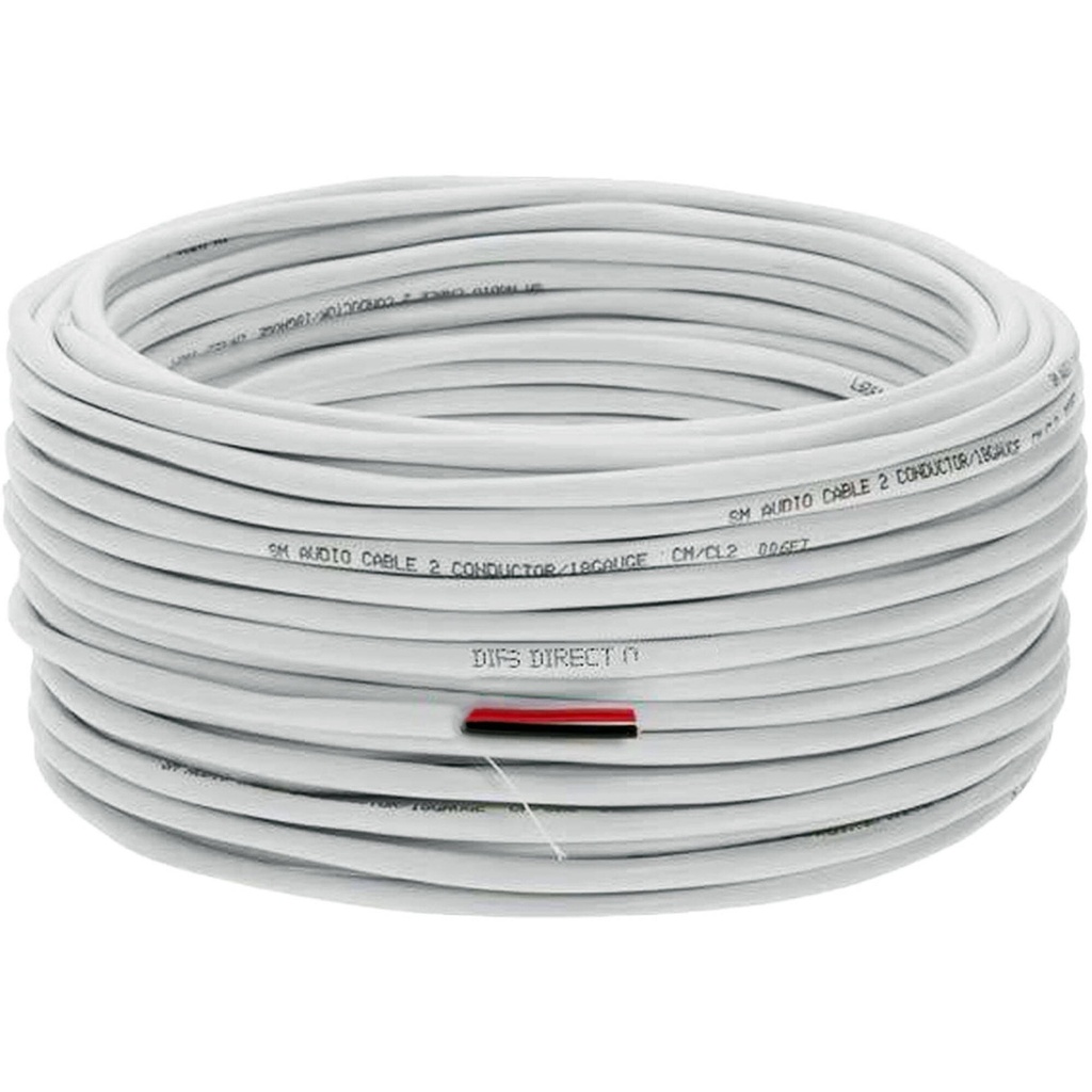 FMM PVC INSULATED SPEAKER WIRE 2X2.0MM 80Y - WHITE
