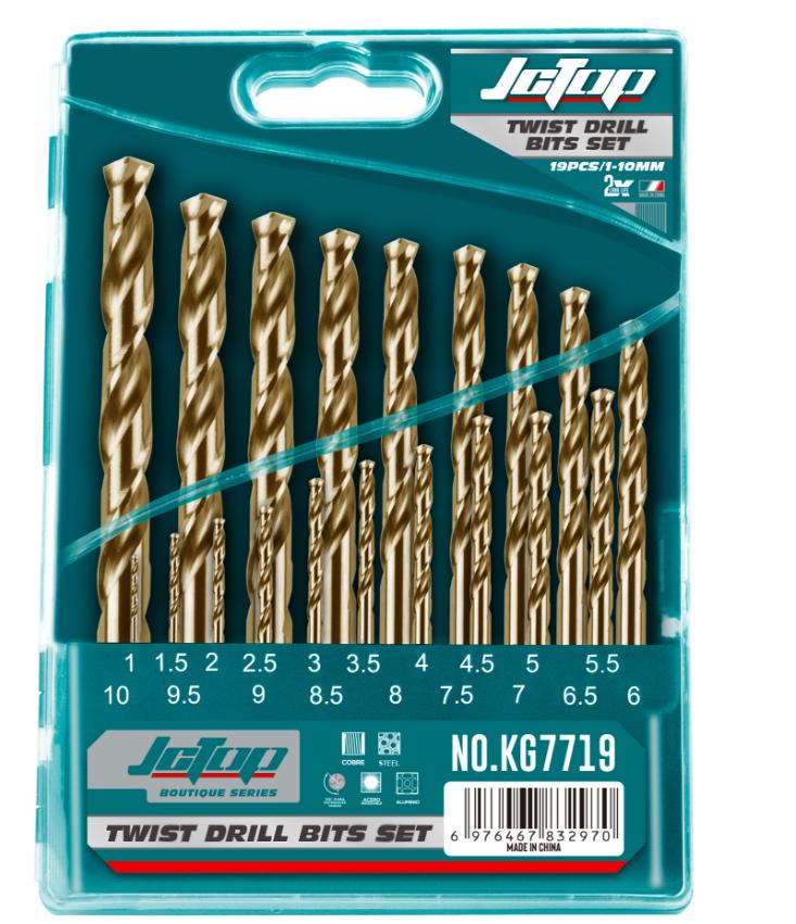 JCTOP 19PCS TWIST DRILL BITS SET NO.KG7719