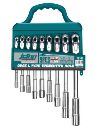 JCTOP 9PCS L TYPE TREMCHITH HOLE SET 8-19MM-CHINA/CH7409