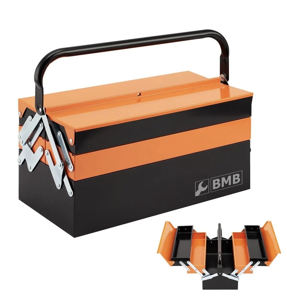 PRO7 TOOL BOX BLACK & ORANGE 5 TRAY 42-CHINA
