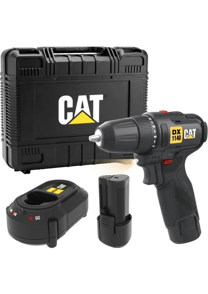CORDLESS DRILL 12V 2X2AH BATTERY DX1140 CAT