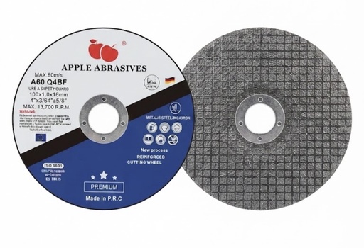 [ A60Q4BF ] APPLE ABRASIVES CUTTING DISC BLUE/SILVER 4.''X1.0X100MM