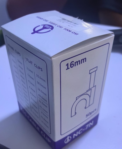 [  سلكCLIPS  بلاستيك 12 ملم(NC-4N) -  تايوان ]  CABLE CLIPS PLASTIC 12MM (NC-4N) - TAIWAN 