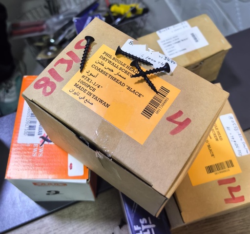 [ DRYWALL  برغيTY A  خشن092-7X1-1/4 ]  DRYWALL SCREW COARSE BLACK - 091-7X1-1/4 