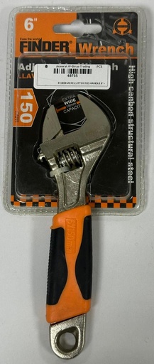  FINDER ADJUSTABLE WRENCH 6" 150MM - (ORANGE & BLACK HANDLE) 