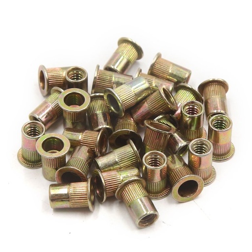 [ برشام برأس مسطح صامولة 8 مللي متر ]  FLAT HEAD RIVET BROWN SCREW NUT 6MM 