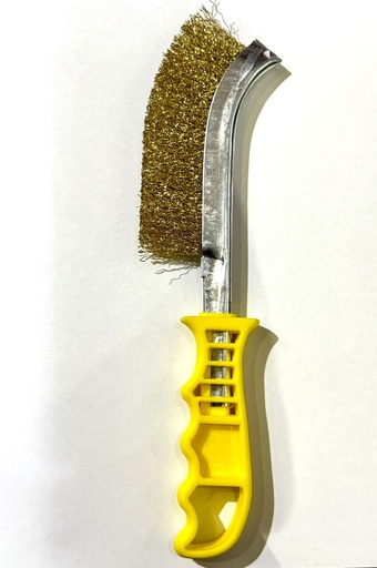 [ سلك فرشاة حديد ]  FORCE HAND WIRE BRUSH YELLOW PLASTIC HANDLE 