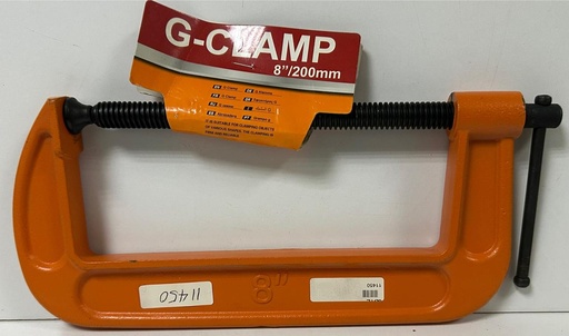 [ 8"/200MM ملزمة تثبيت برتقالي ]  HENGSHIDA G-CLAMP ORANGE HEAVY DUTY 8"/200MM 