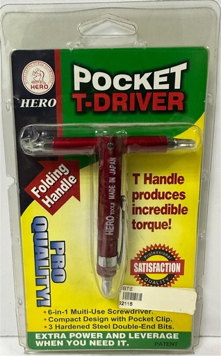 [  ]  HERO POCKET T-DRIVER 6-IN-1 SCREWDRIVER - JAPAN 