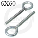 [ 6X60 - عرافة الترباس ] HOOK & EYE BOLT GI CLOSED - (6X60)