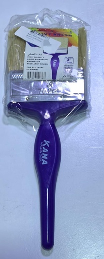 [ فرشة دهان مقبض بلاستسك ]  KANA PAINT BRUSH 3" 75MM BLUE PLASTIC HANDLE -CHINA 