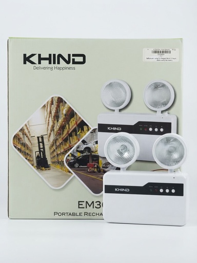[ EM3020  ضوء-  تايوان ] KHIND PORTABLE EMERGENCY LGIHT 220-240V 6500K WHITE-MALASIA