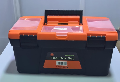 [  ] LAWAZIM TOOL BOX 15" PLASTIC BLACK/ORANGE -CHINA
